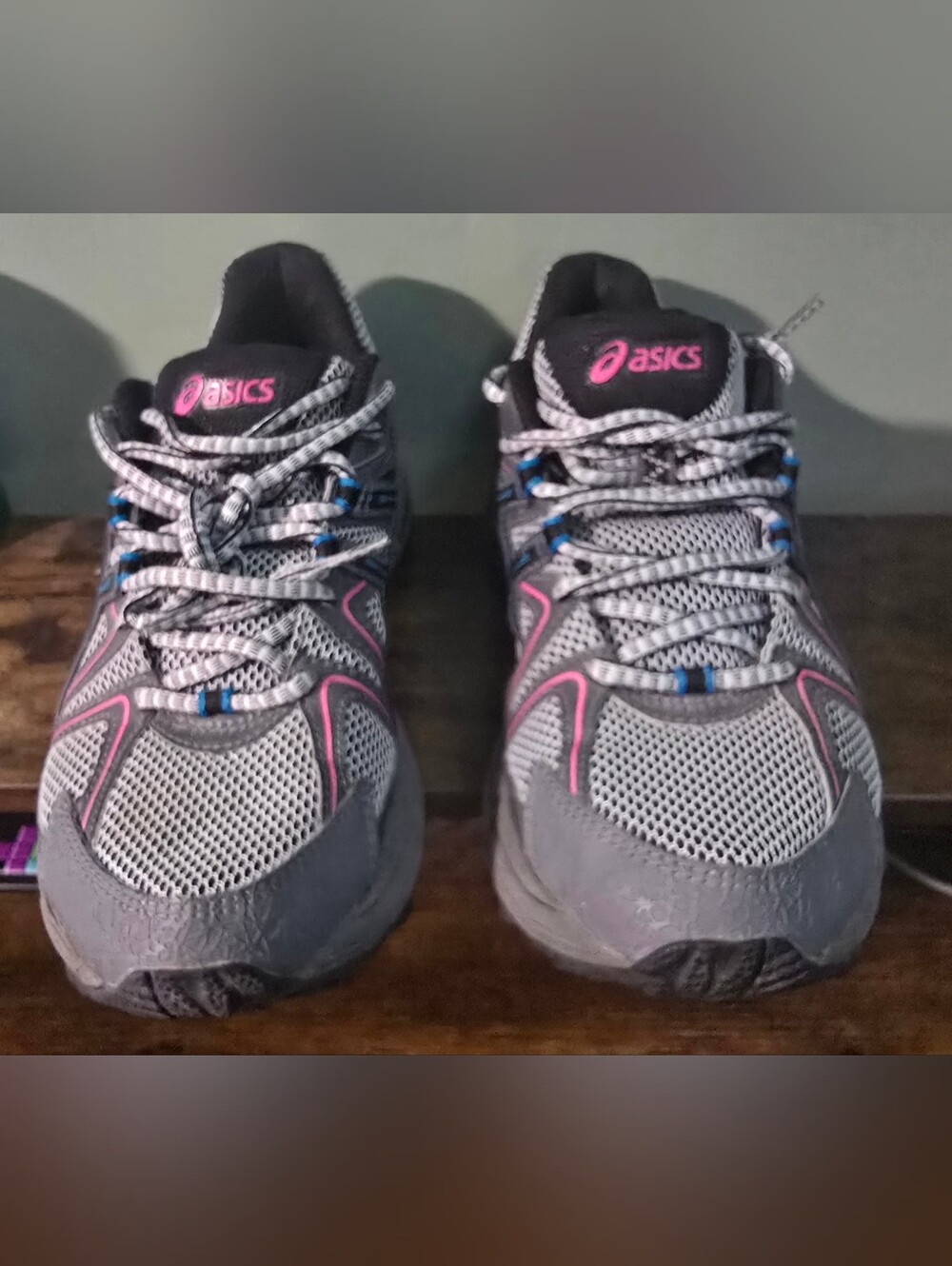 ASICS Women's Gray and Pink Running Sneakers
